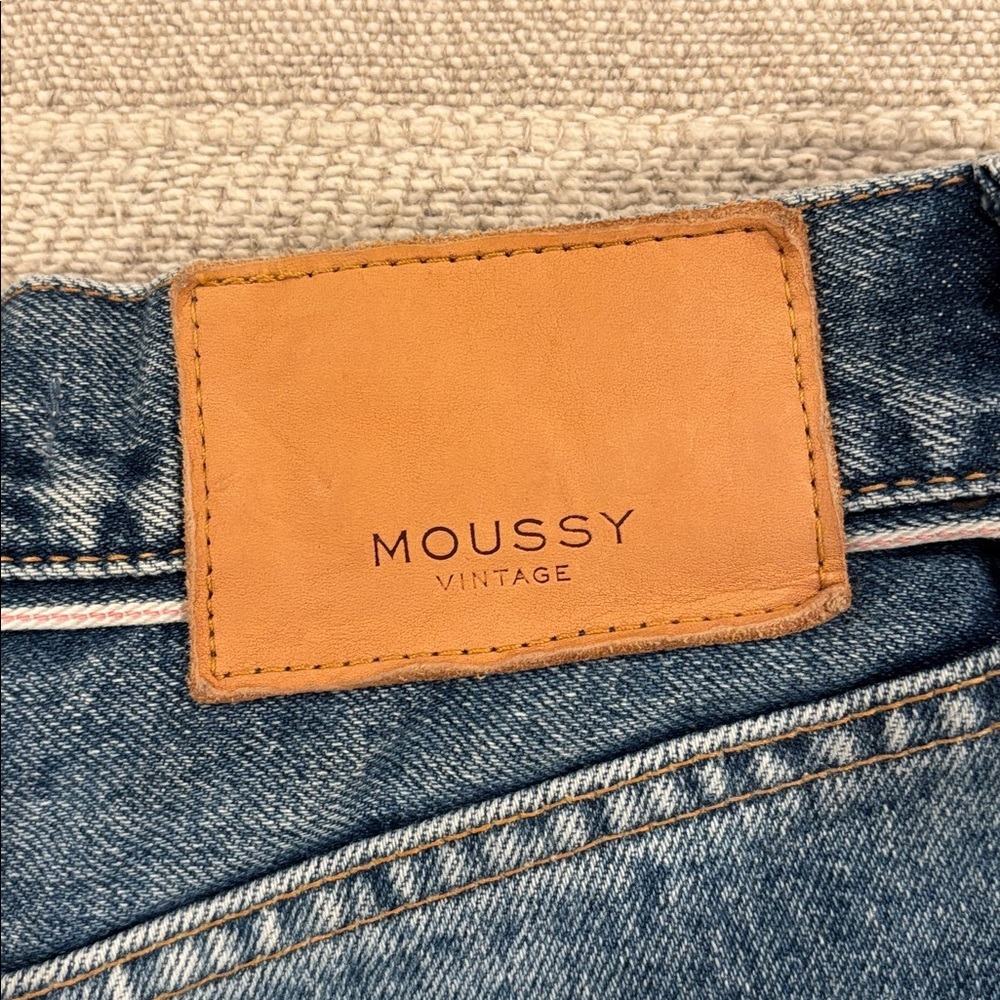 Moussy Vintage Trenton High Rise Wide‎ Straight Leg Jeans Light Wash Size 24 - Picture 9 of 10